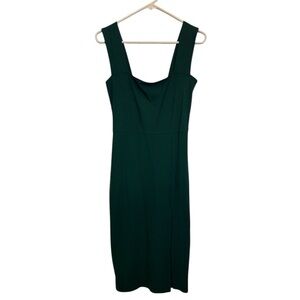 Reformation Cassie Midi Side Slit Green Dress Size Medium